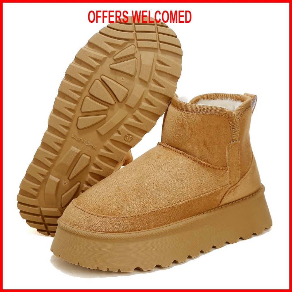 Platform Ankle Boots with Memory Foam, Waterproof… - image 1